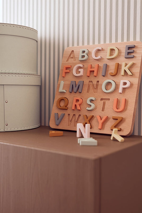 Koka alfabēts - Kids concept - ABC puzzle ENG