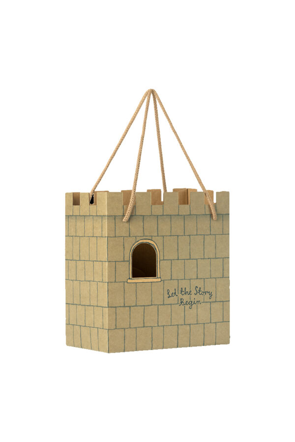 Dāvanu maisiņš - Maileg - Paper bag, Castle: Let the story begin - Mint