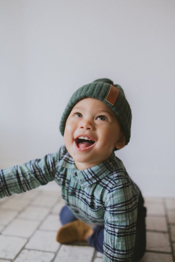 Baby Mocs - Beanie cepure tumši zaļa
