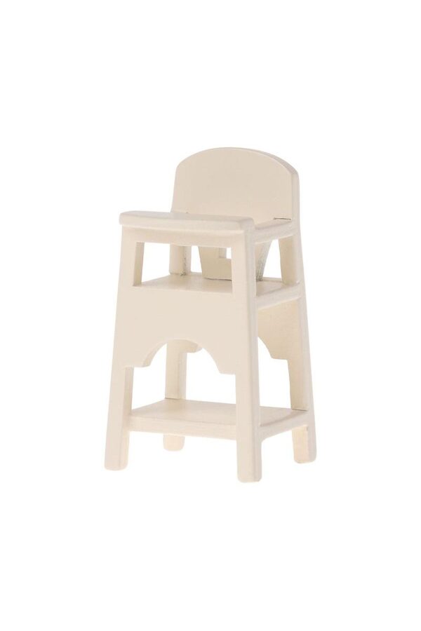 Miniatūrs augstais krēsls peļu mazulim - Maileg - HIGH CHAIR, MOUSE - OFF WHITE