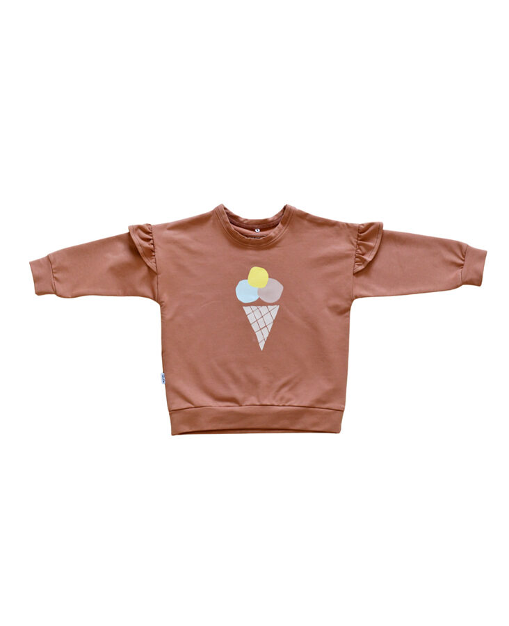 Džemperis ar saldējumu - Saulrieta oranžs [ar volāniem]