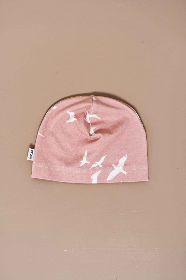 Beanie cepure - putni / rozā