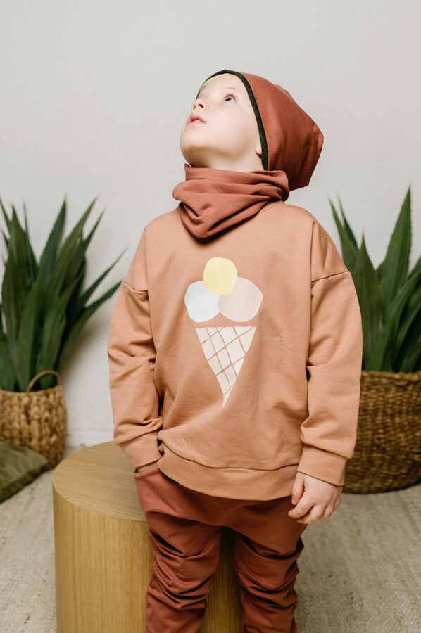 Džemperis ar saldējumu - Saulrieta oranžs