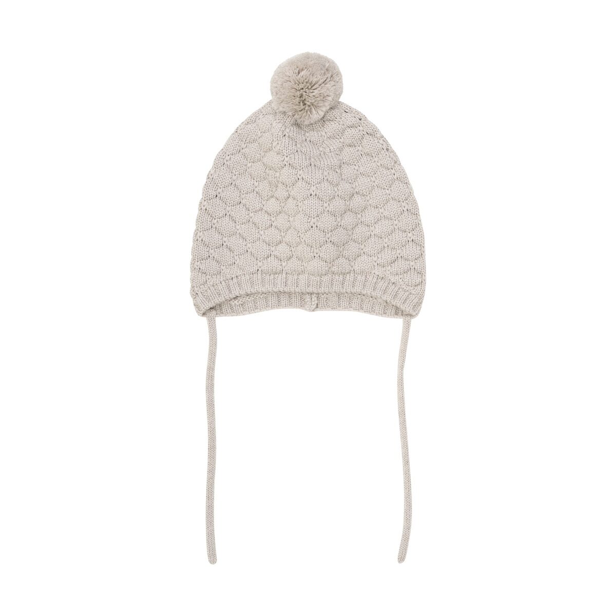 HUTTEliHUT Knitted Bonnet – Merino Wool Baby Hat with Pompom