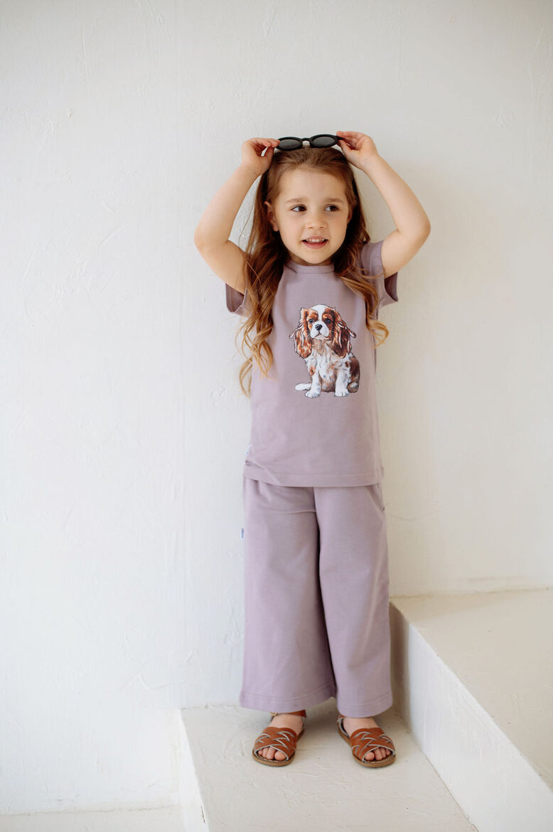 Girls' Wide Leg Pants / Dark Powder