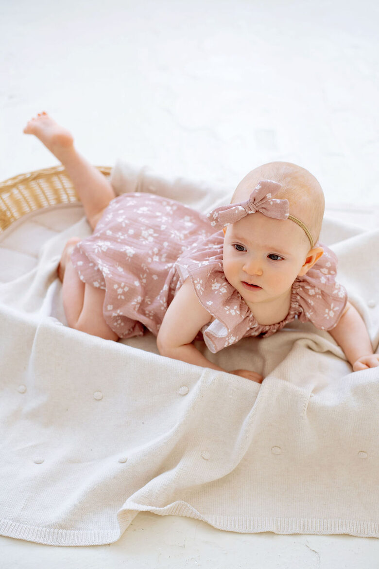 Muslīna Galvas Rota - Dusty Rose Floral
