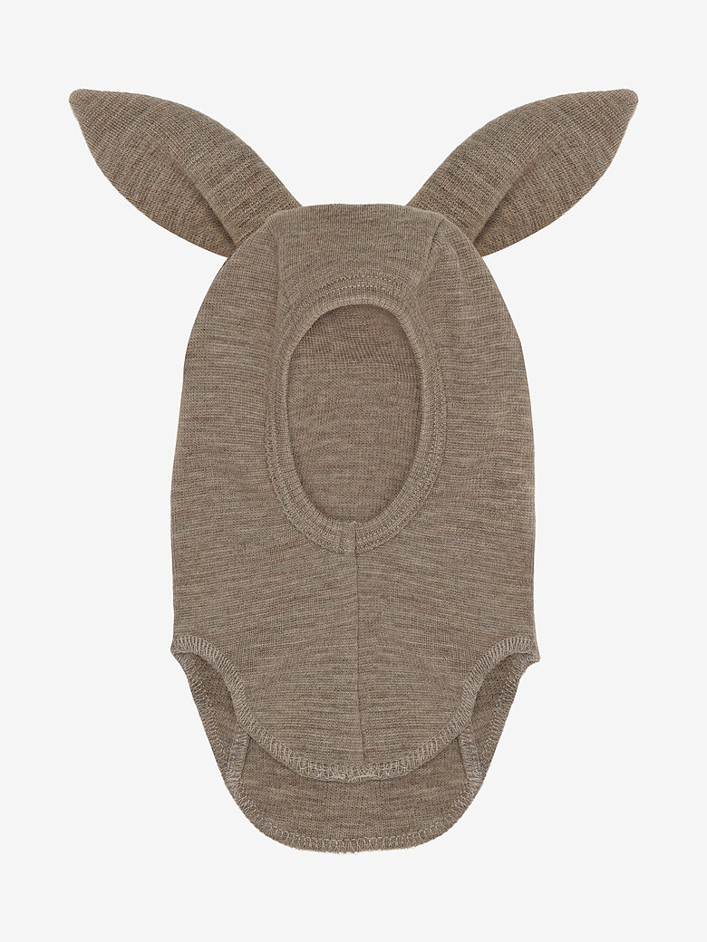 Merino Vilnas Balaklava ar Zaķa Ausīm Rib - Savannah Melange | HUTTEliHUT 460514-2047