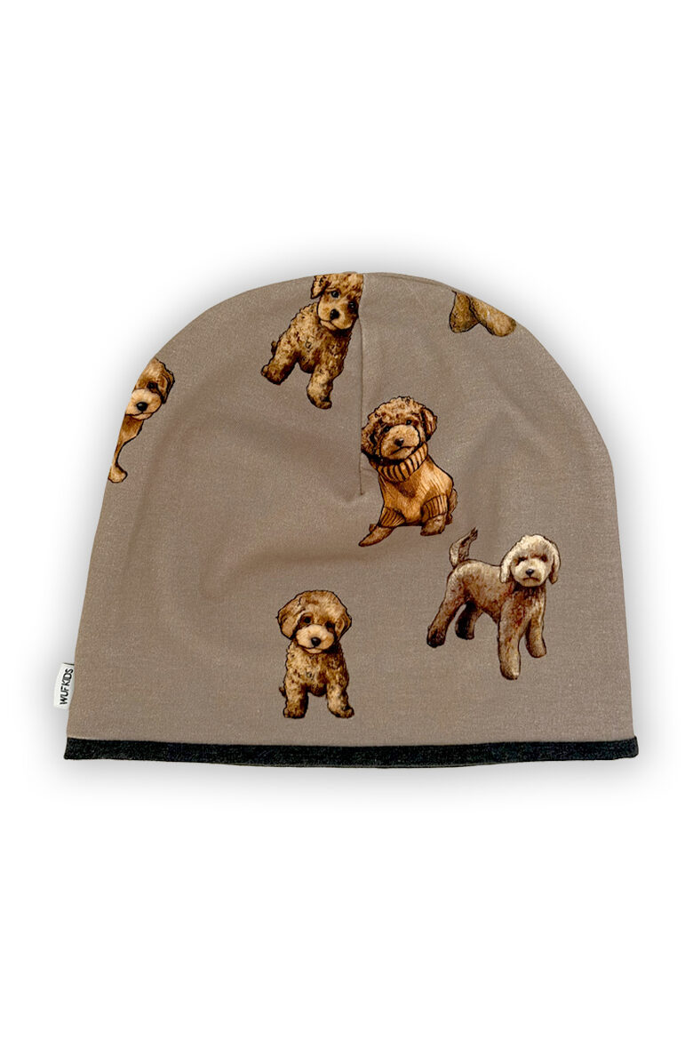 Beanie Hat with Lining Toy Poodle - Brown