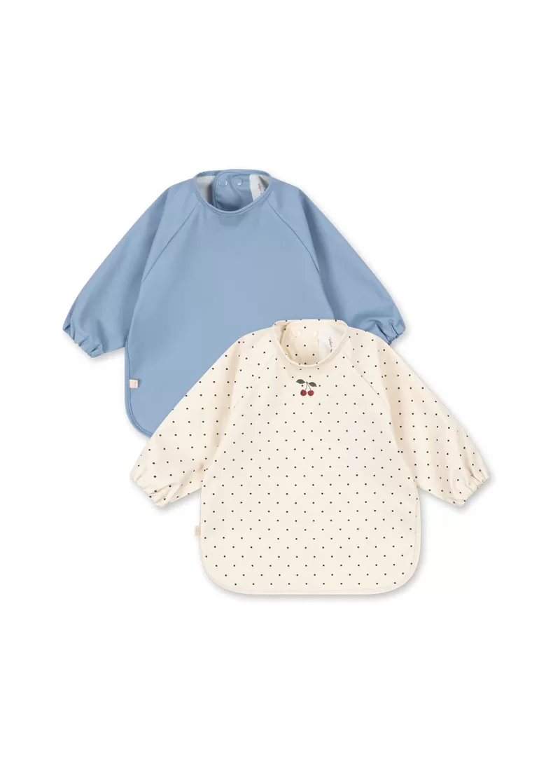 Ūdensnecaurlaidīgas Lacītes ar Piedurknēm (2 gab.) - Navy Dot / Rain Washed | Konges Slojd KS104583