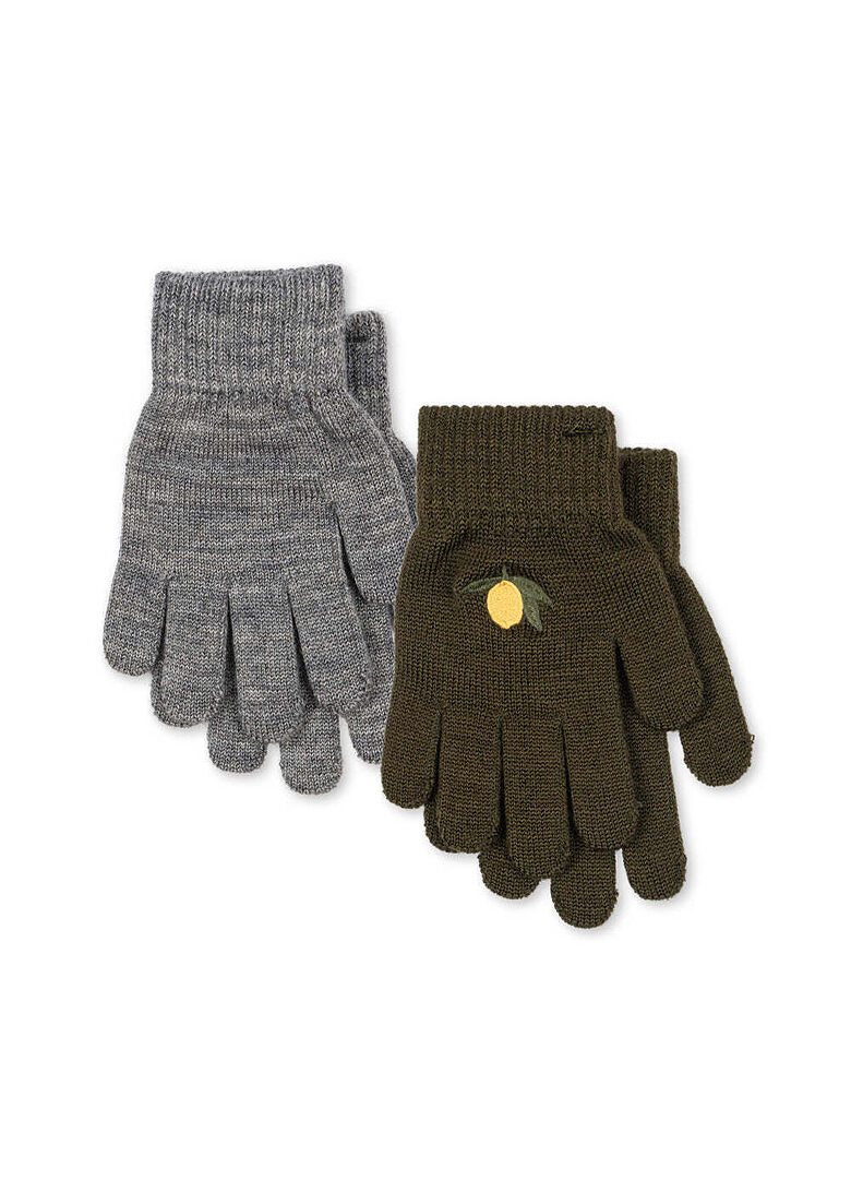 Kids Warm Filla Gloves (2 pack) - Kombu Green | Konges Slojd KS105672