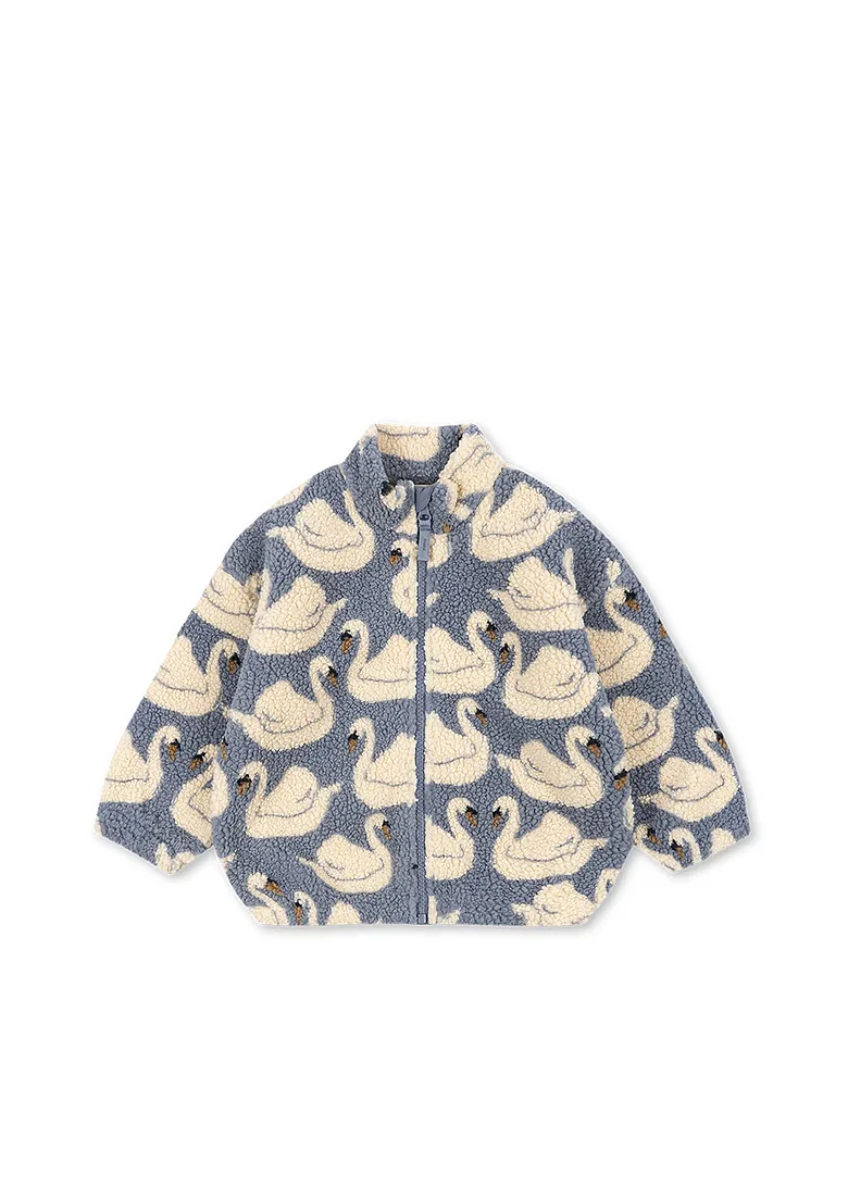 Kids Jody Teddy Fleece Jacket - Swan | Konges Slojd KS105720