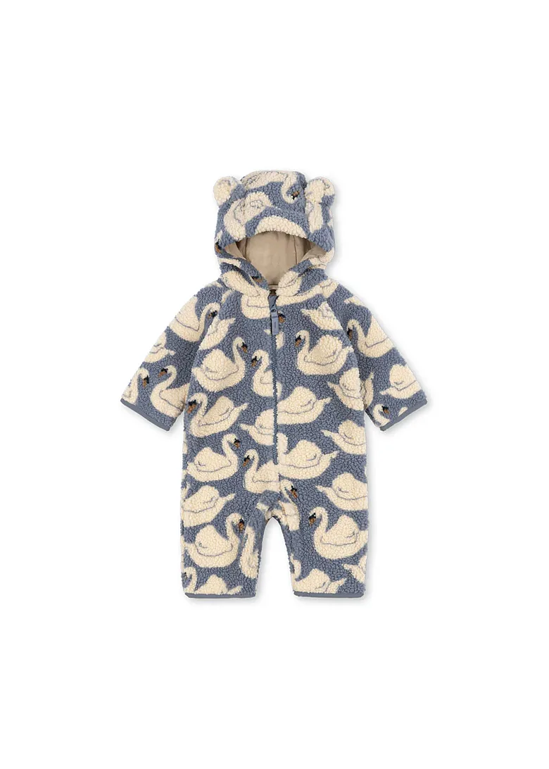 Kids Jody Teddy Fleece Onesie - Swan | Konges Slojd KS105721