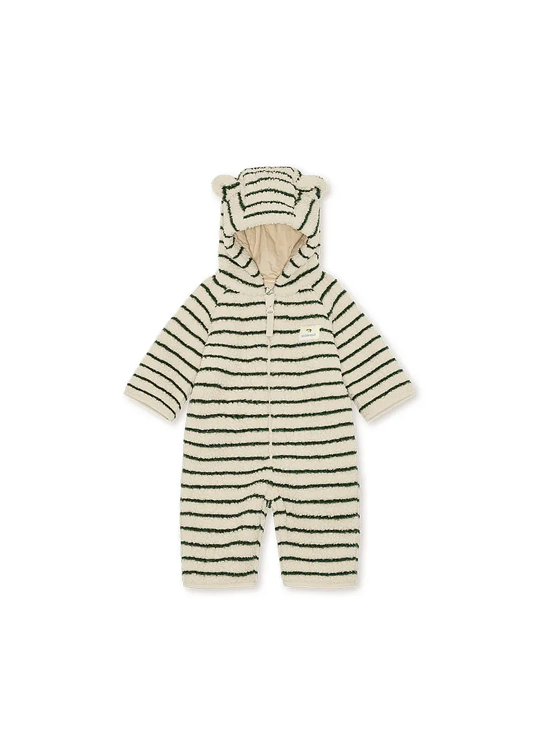 Kids Jody Teddy Fleece Onesie - Erba Stripe | Konges Slojd KS105721