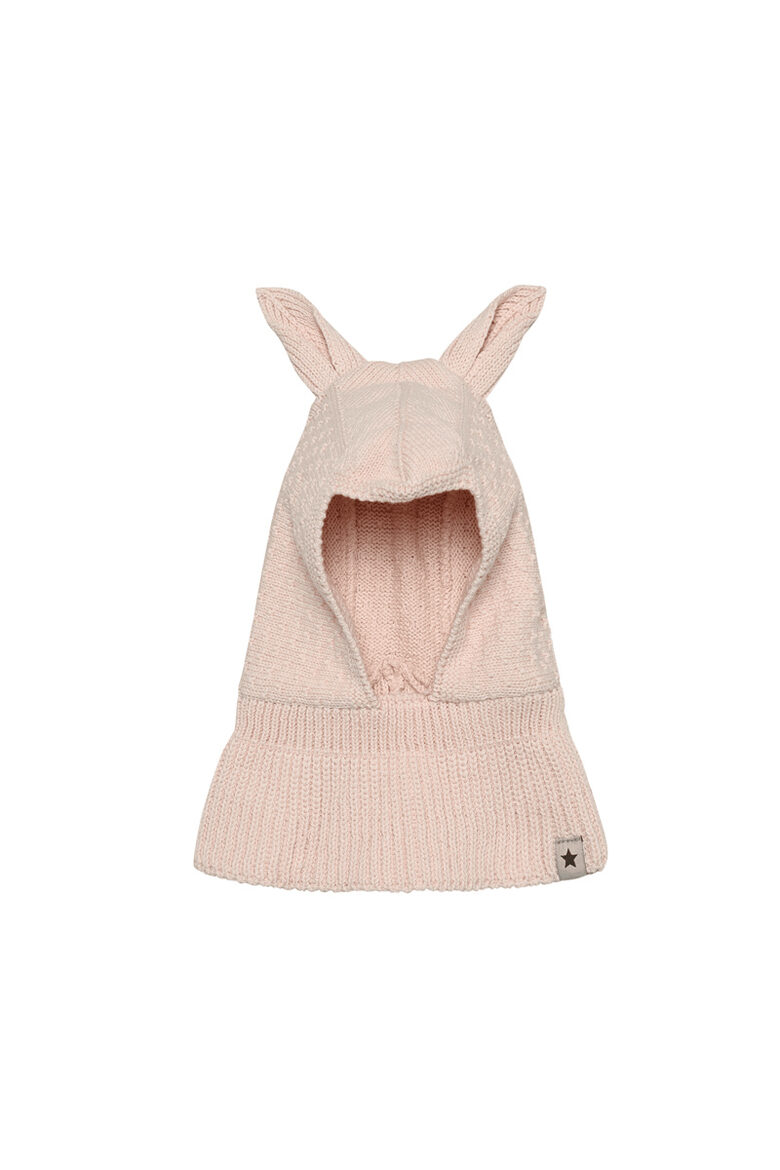 Knitted Balaclava with Ears - Peach Blush | HUTTEliHUT 460431