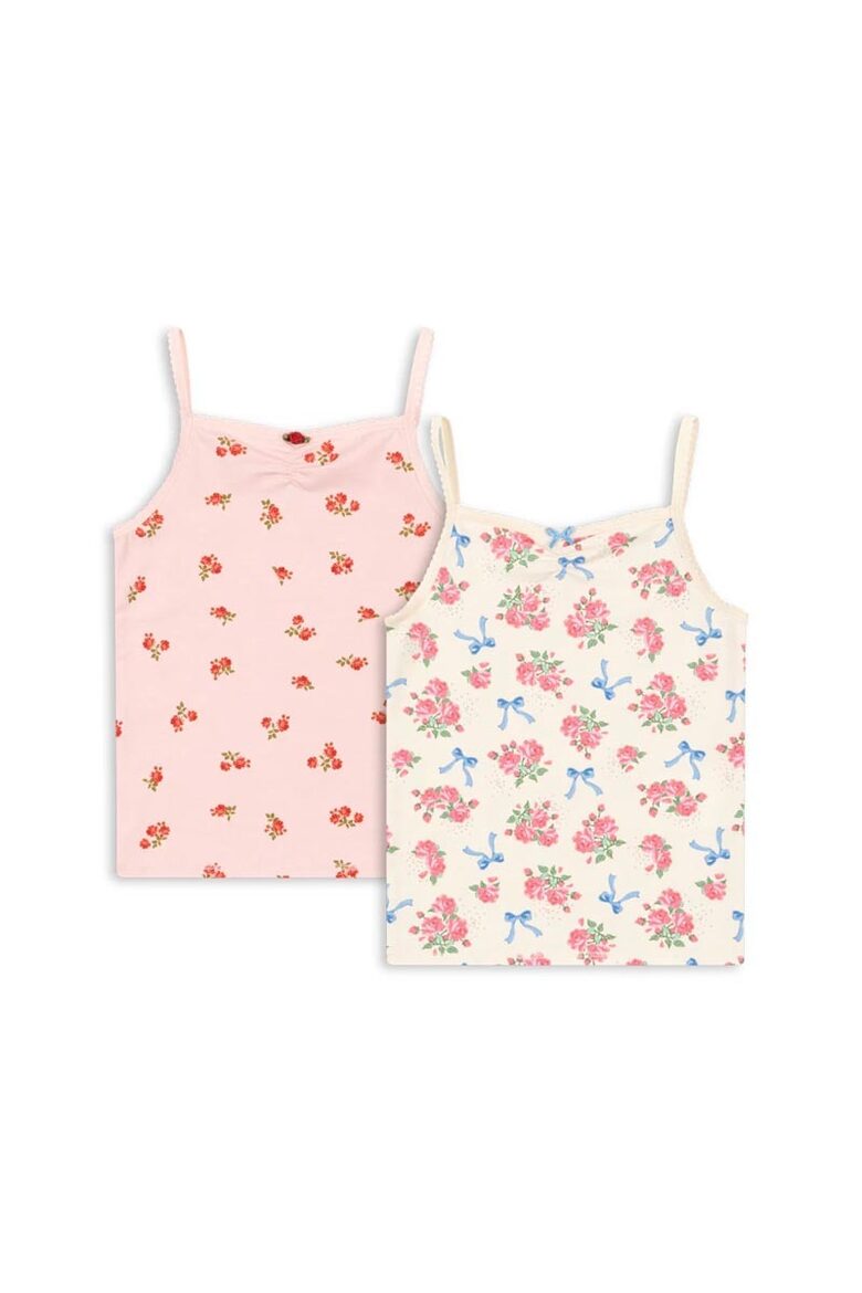 Basic 2-Pack Girls’ Strap Tops - Bella Rosita / Rosa Pink - Konges Slojd