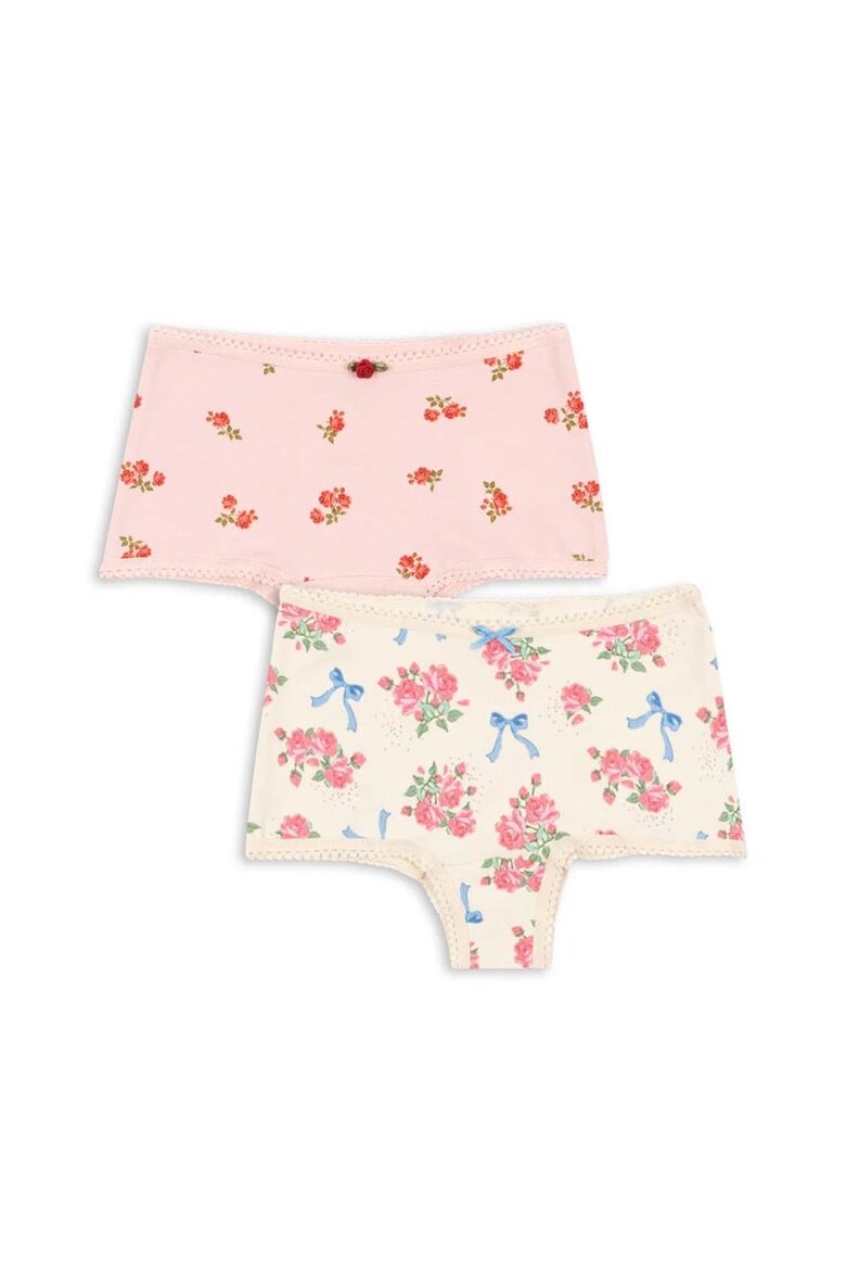 Basic 2-Pack Girls’ Hipsters – Bella Rosita / Rosa Pink (Organic Cotton) - Konges Slojd