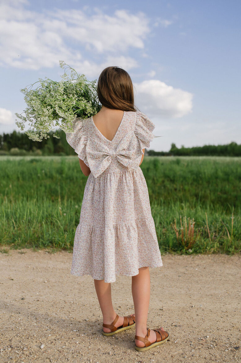 Meiteņu Muslīna Kleita Daydream - Ar Ziedu Rakstu un Banti