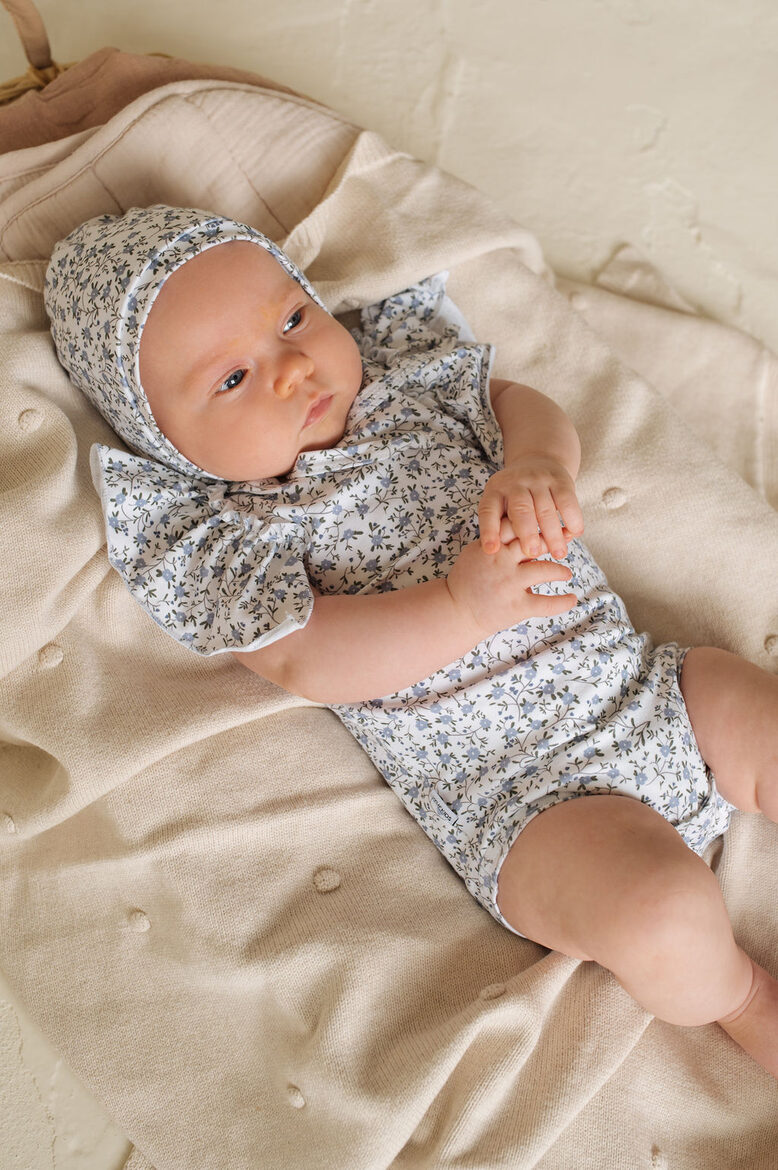 Baby Bonnet - Blue Blossom 
