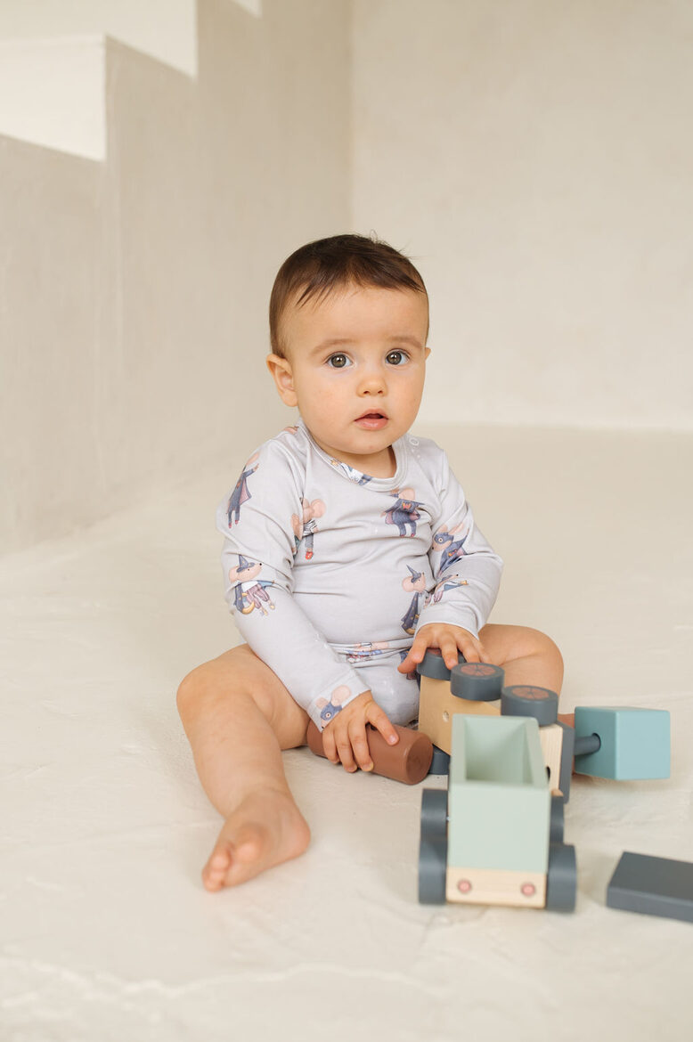 Grey Bodysuit with Mice 