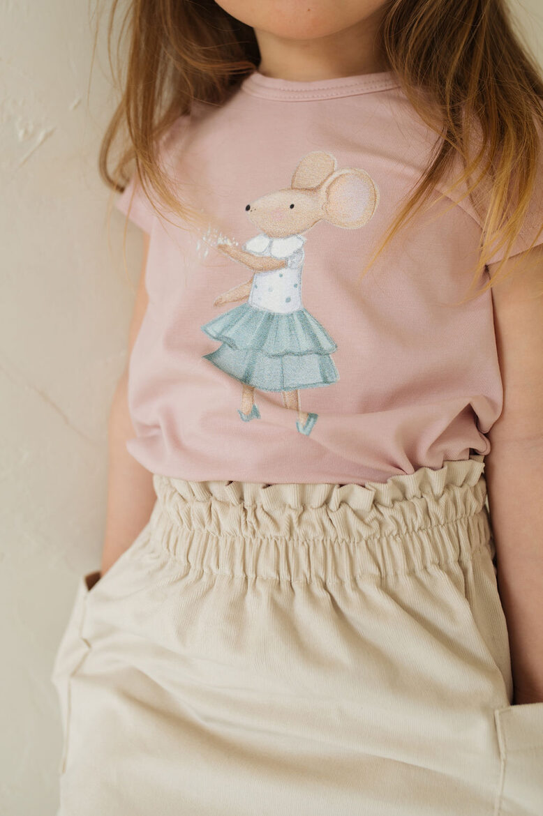 Girls Shirt Ballerina Mouse / Blush