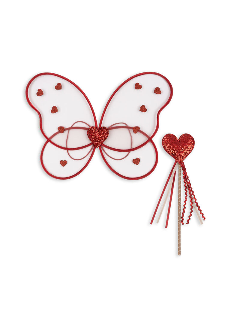 Fairy Costume with Wings and Wand - Heart | Konges Slojd