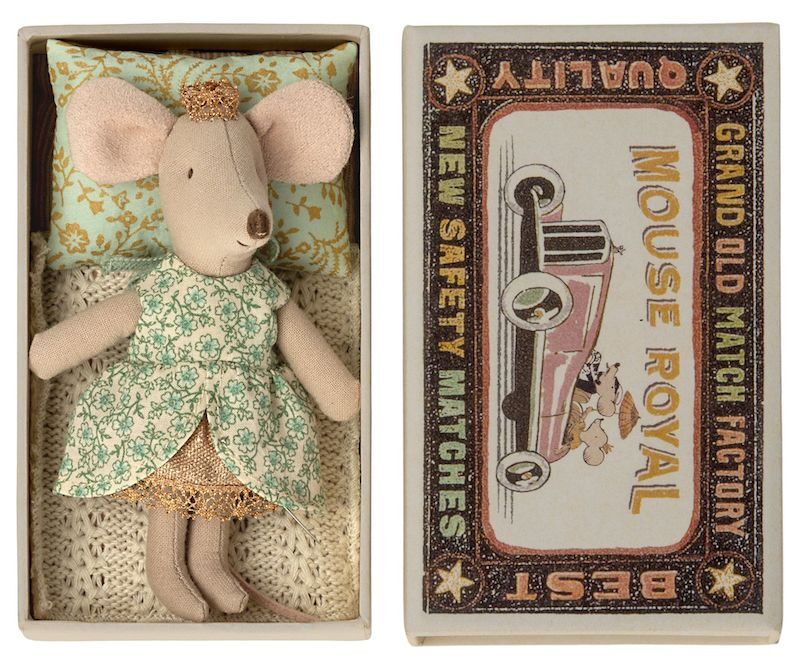 Pele princese - Maileg - PRINCESS MOUSE, LITTLE SISTER IN MATCHBOX