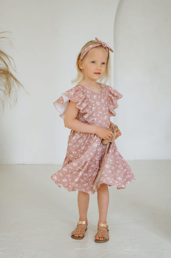 Muslin Headband - Dusty Rose Floral