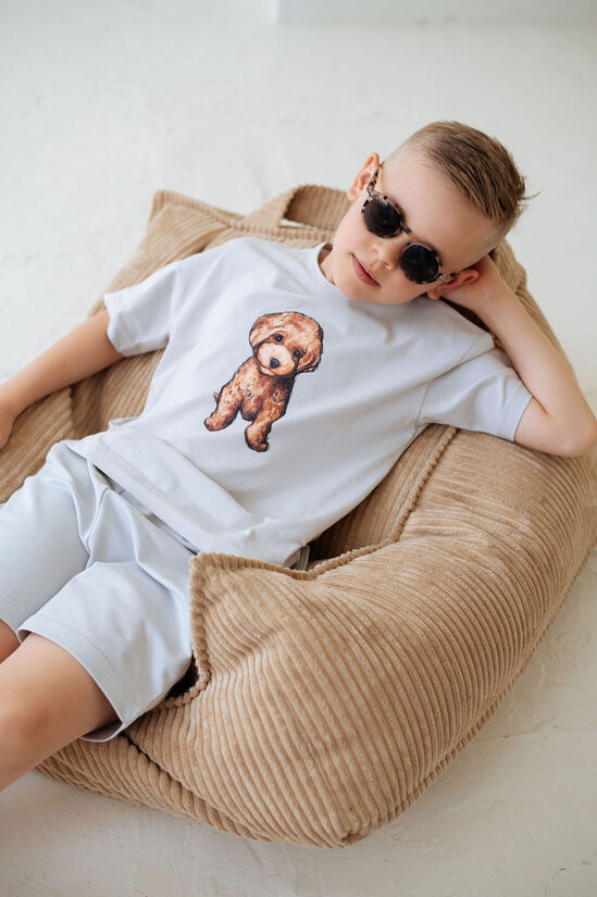 Kinder-T-Shirt – Toypudel / Hellgrau