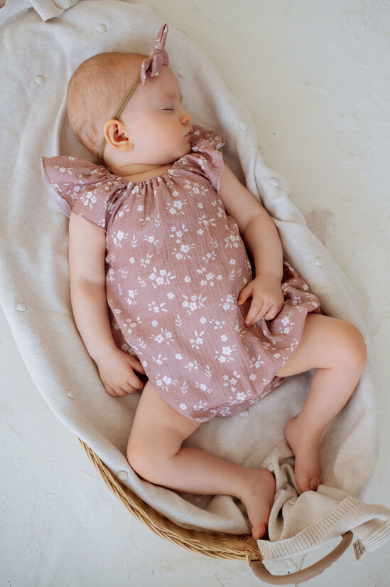 Meiteņu Romperis - Dusty Rose Floral