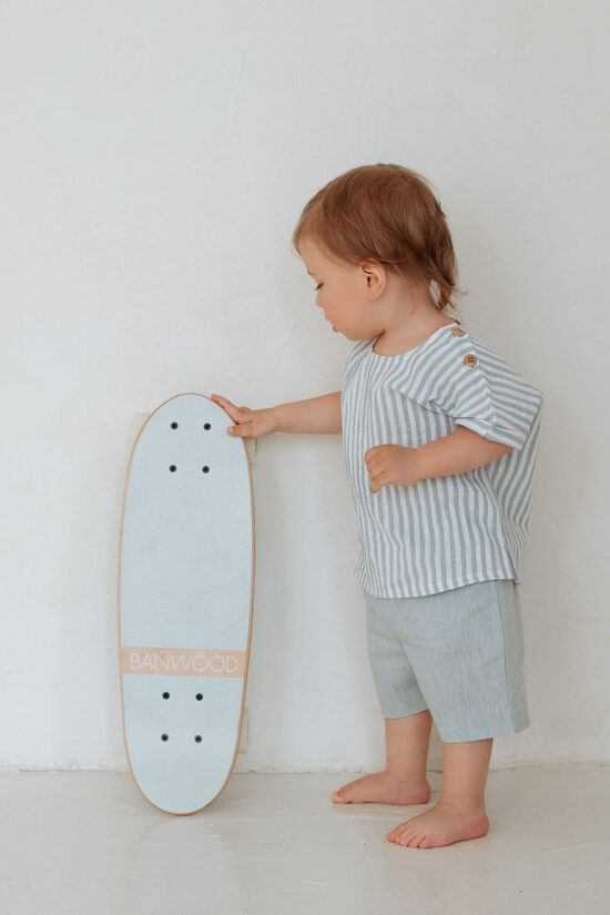 Kids Linen Shorts - Soft Mint