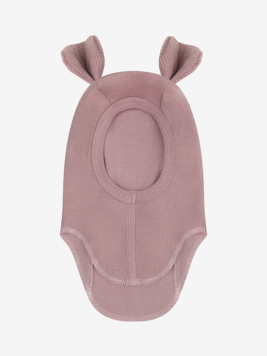 Merino Vilnas Balaklava ar Lāča Ausīm Rib - Woodrose | HUTTEliHUT 460513-4200