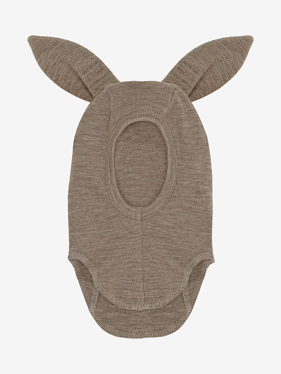 Merino Vilnas Balaklava ar Zaķa Ausīm Rib - Savannah Melange | HUTTEliHUT 460514-2047