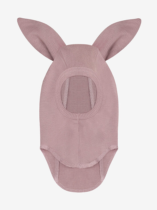 Merino Vilnas Balaklava ar Zaķa Ausīm Rib - Woodrose | HUTTEliHUT 460514-4200