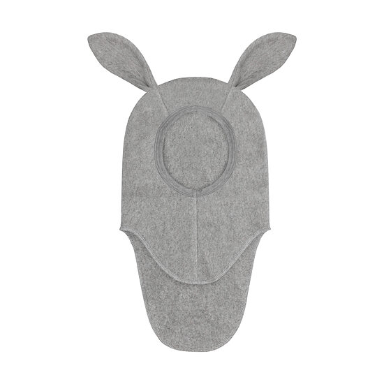 Kokvilnas Flīsa Balaklava Ar Zaķa Ausīm - Medium Grey Melange | HUTTEliHUT 460519-1220