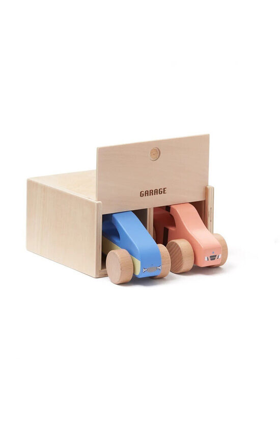 Koka Auto Komplekts Ar Garāžu, 2 Auto - AIDEN | Kids Concept 1000799