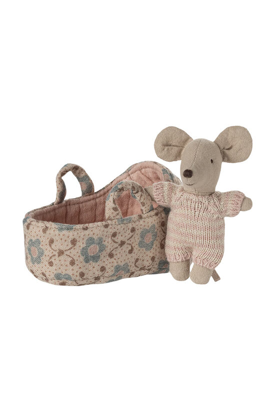 Baby Mouse in Carry Cot - Rose | Maileg