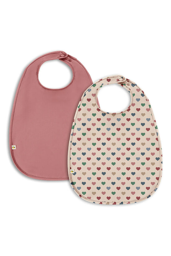 2 Pack Dinner Bib - Konges Slojd COEUR COLORE/FADED ROSE KS105653