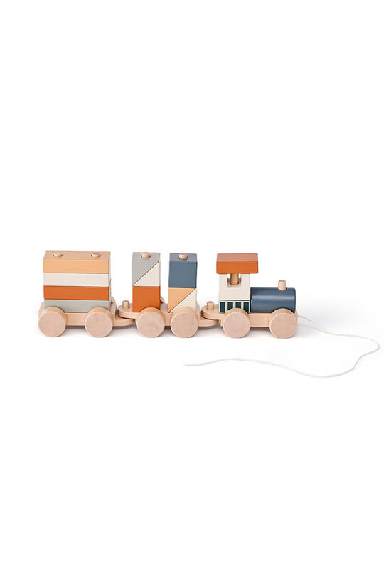 Wooden Block Train - Brown | Kids Concept 