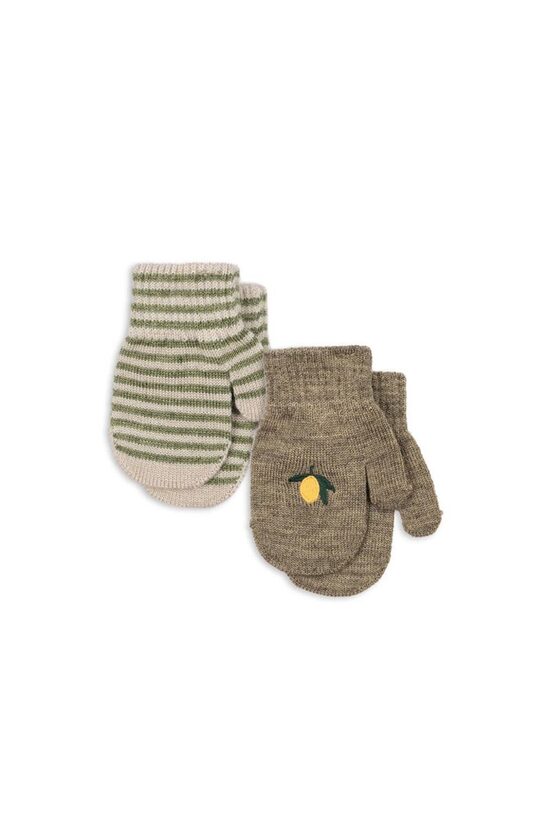 Filla divu pāru bērnu dūraiņu komplekts - Lemon / Stripe (1–3 gadi) - Konges Slojd