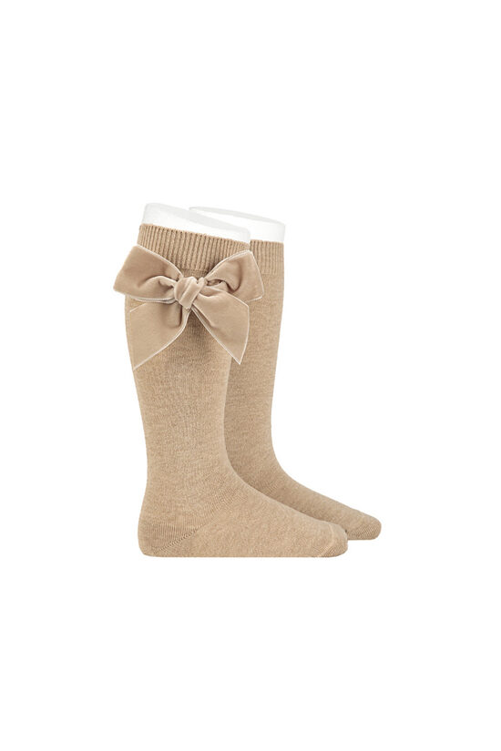 Augstās Zeķes Ar Samta Banti - Nougat | Condor 316