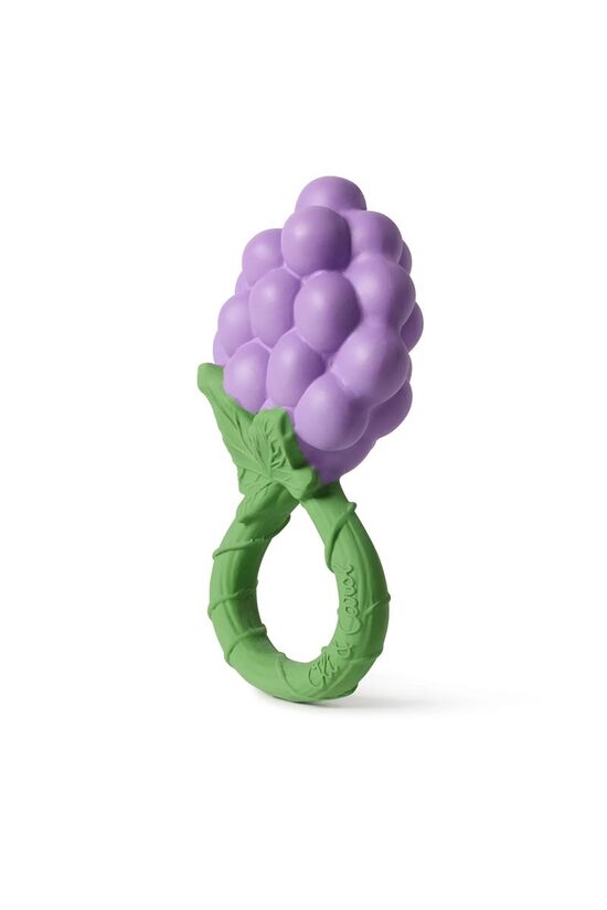 Grape Rattle Toy - 2 in 1 Baby Rattle & Natural Rubber Teether - Oli&Carol