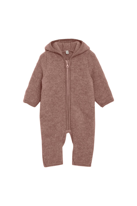 Pram Suit Ears Wool Fleece - Burlwood