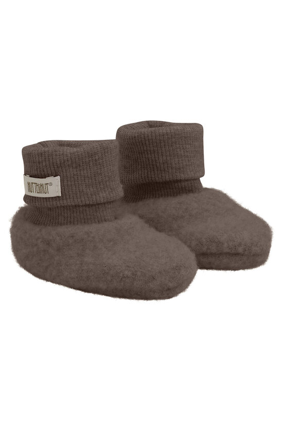 Mittens Wool Fleece 2-layer - HUTTEliHUT - Brown Melange