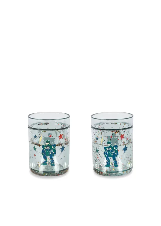 2-Pack Glitter Cups for Kids - Hero Robot | Konges Slojd KS103024