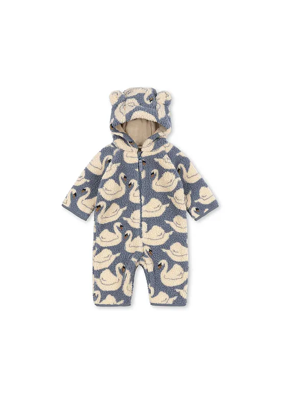 Kids Jody Teddy Fleece Onesie - Swan | Konges Slojd KS105721