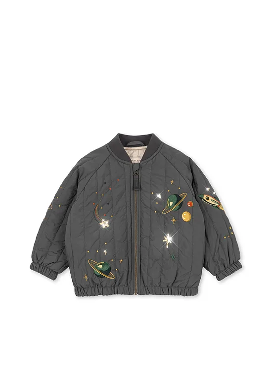 Kids Juno Sequin Bomber Thermo Jacket - Magnet | Konges Slojd KS105733