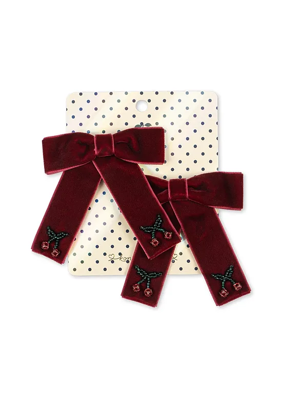 2 Pack Juliette Bow Hair Clips - Rio Red | Konges Slojd KS106345