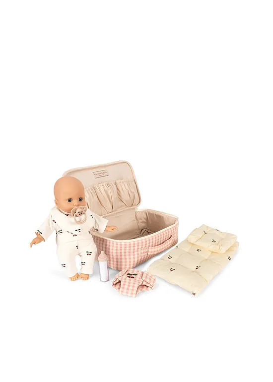 Lelles Komplekts Koferī Baby Doll Nursery Suitcase - Pink Check | Konges Slojd KS106374