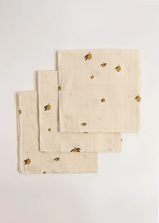 Soft Muslin Cloths (3 pack) - Lemon | Konges Slojd KS5708