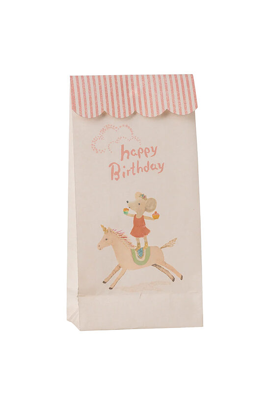 Paper Goodie Bags - Happy Birthday - Unicorn, 12 pcs. | Maileg 15-6601-00